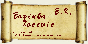 Božinka Kočević vizit kartica